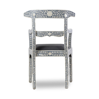 Fauteuil d'appoint rembourré avec incrustations en os, meuble de maison en bois fait main de qualité supérieure