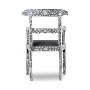 Fauteuil d'appoint rembourré avec incrustations en os, meuble de maison en bois fait main de qualité supérieure - Product Image 3