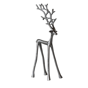 Adorno de Metal con Forma de Ciervo, Llavero de Latón Sólido Realista, Estatua de Reno Vintage, Bonito Regalo de Navidad - Product Image 3