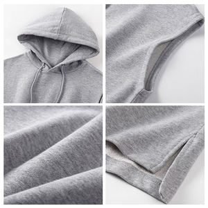 Custom Print <b>Plain</b> High Quality Cotton Workout Hooded Tank Tops Bodybuilding Muscle Sleeveless Gym <b>Hoodies</b> <b>Men</b> - Product Image 4