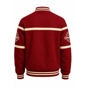 เสื้อแจ็คเก็ตวาร์ซิตี้สีแดง ปักตัวอักษร 1913 Sorority Inc สไตล์ Preppy แบบยูนิเซ็กซ์ ผ้าขนสัตว์ คอตั้ง ลายการ์ตูน - Product Image 6