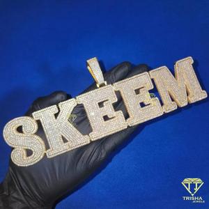Collar con Colgante de DJ de Hip Hop, Cadena con Letras de Diamantes Cultivados en Laboratorio, Joyería de Lujo Personalizada, Regalo - Product Image 2