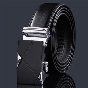 Ceinture en cuir de vachette pour homme, boucle automatique géométrique, 35 mm, style professionnel, OEM - Product Image 2