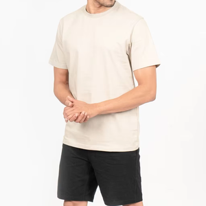 เสื้อยืดคอกลมแขนสั้นทรงปกติสำหรับผู้ชาย สีพื้น ผ้าฝ้ายเจอร์ซีย์ ระบายอากาศได้ดี สวมใส่สบายๆ - Product Image 3