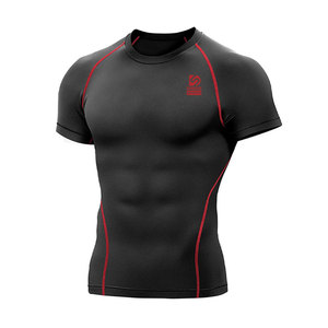 <b>Men</b> <b>Compression</b> T <b>Shirts</b> Short Sleeve Solid Color Eco-Friendly Breathable Quick Dry Customized Logo Spandex/Polyester - Product Image 1