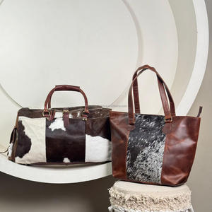 2025 nouvelle mode luxe marque en cuir de vachette véritable deux pièces Combo ensemble cheveux sur polochon et sacs fourre-tout polyvalents pour femmes - Product Image 4