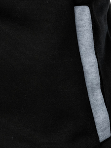 Unisex Black Hooded Fleece Sweatshirt Regular Fit Casual Autumn Wear Button Closure Zip Heat Transfer Printed Pocket - Product Image 6