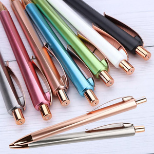 NM-139 <b>Multi</b> <b>Color</b> Advertising Big Metal Clip <b>Pen</b> With Rose Gold Clip Accessories Click Gel Ink <b>Pen</b> - Product Image 1