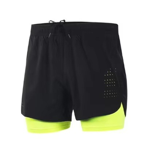 Men's 2-in-1 Running Shorts Quick Dry Breathable Mesh Lining Elastic Waist Drawstring Sports Shorts for Gym Jogging - Product Image 1