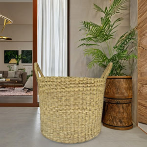 Cestas de Almacenamiento de Junco Natural, Capacidad de 10-20L, Ecológicas, Duraderas, Plegables, Diseño Moderno para Sala de Estar y Armario - Product Image 1