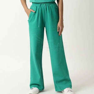 Pantalon de survêtement évasé pour femme, élégant, taille haute, jambe large, tissu confortable pour un usage quotidien - Product Image 3