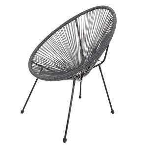 3-Piece All-Weather Gray-DK <b>Acapulco</b> Bistro Patio Furniture Set with 2 <b>Chairs</b> and Glass Top Table - Product Image 1