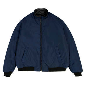Customized 100%High Quality Avirex Navy Blue Bomber Jacket OEM/ODM Service Zipper Closure <b>Stand</b> Collar Ribbed Cuff Custom Fabric - Product Image 1