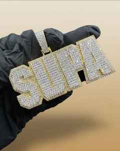 Pendentif personnalisé avec logo initial, style hip-hop, argent sterling 925, diamant moissanite VVS, collier pour homme avec nom, numéro ou lettre glacé - Product Image 3