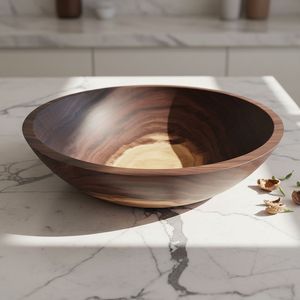 Tazón de madera moderno de diseño minimalista para servir alimentos, artesanía en madera sin recubrimiento, vajilla de cocina, tazones decorativos de madera - Product Image 3