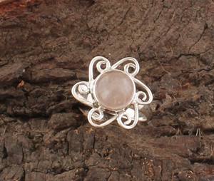 Vente en gros de bagues de fiançailles et de mariage pour femmes en argent sterling 925, serties de turquoise naturelle, pierres précieuses roses artisanales - Product Image 3