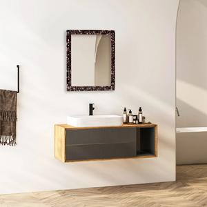 Miroir de courtoisie mural décoratif avec cadre en os incrusté, design moderne et durable, AL MALIK CRAFT - Product Image 6