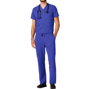 Personalized High Quality Men's Women's Medical Nursing <b>Scrubs</b> <b>Sets</b> Customized Logo Print V Neck Polyester Hospital Uniform <b>Set</b> - Product Image 1
