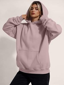 เสื้อฮู้ดดี้โอเวอร์ไซส์สีดำสำหรับผู้หญิง มีกระเป๋า เหมาะสำหรับใส่ลำลอง - Product Image 3
