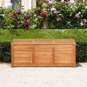 Banc de rangement en bois d'acacia naturel de 47 gallons pour patio, jardin ou terrasse - Product Image 5