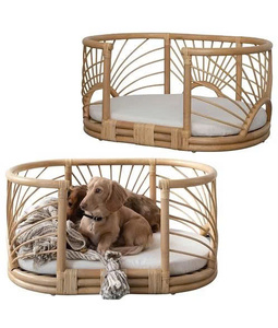 Un refugio acogedor para tu mascota que ofrece a tu compañero peludo un lugar cálido y relajante para descansar. Cama de ratán para mascotas. - Product Image 5
