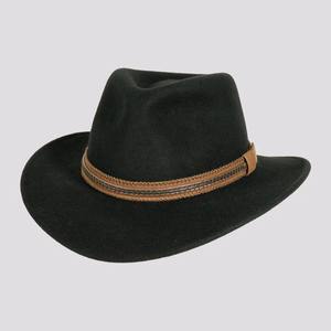 Chapeau de cowboy en feutre de laine de qualité supérieure pour hommes, style Fedora classique à large bord avec bande en cuir, vintage, pour ranch, extérieur, cowgirl - Product Image 4