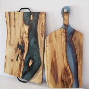 Luxury Customized Color Resin Eco-Friendly Durable Kitchenware Cutting Board River <b>Wood</b> Design Chopping Block Art Board Ocean - Product Image 2