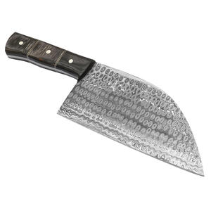 Nordic Forge Handmade Damascus Steel Cleaver Knife Pakka Wood Handle Full Tang Leather Sheath Customizable <b>Chopper</b> Knives - Product Image 4