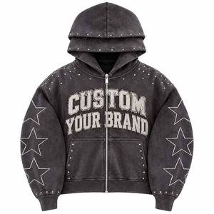 Sweat-shirt à capuche surdimensionné personnalisé pour homme, streetwear, tricot en coton, vêtements d'automne - Product Image 1