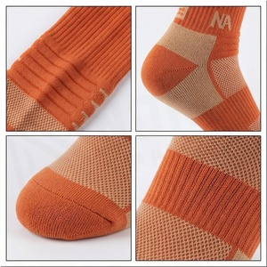 Chaussettes ras du cou unies orange respirantes tricotées pour adultes, usage quotidien décontracté - Product Image 5