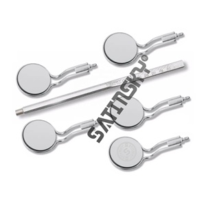 Equipo de limpieza y llenado Manual Simple de doble cara 5X, herramienta de cuidado bucal de acero alemán, mango de escala de espejo de boca Dental - Product Image 1