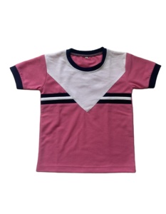 Servicio OEM Último diseño Niños O-cuello Agarre Mangas cortas Tira de contraste Estampado Ropa deportiva Camisetas - Product Image 1