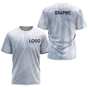 เสื้อยืดกีฬาผู้ชายพิมพ์ลายโลโก้แบบซับลิเมชั่น แขนสั้น คอกลม แห้งเร็ว ผ้าโพลีเอสเตอร์ ดีไซน์สีตัดต่อ - Product Image 3