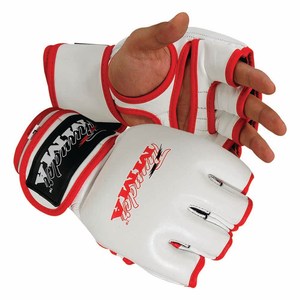 หนังคุณภาพสูงสำหรับผู้ผลิต OEM ในปากีสถาน ออกแบบใหม่ น้ำหนักเบา ถุงมือชกมวย MMA แบบครึ่งนิ้ว สำหรับมืออาชีพ - Product Image 1