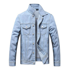 <b>Men's</b> Large Size <b>Long</b> Button Down Design Denim <b>Jacket</b> for Winter Coats with Embroidered Technics Zipper Closure Autumn Style - Product Image 2