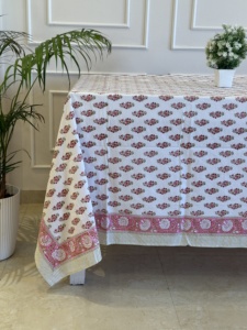 Floral Cotton <b>Tablecloth</b> White Dining <b>Table</b> Cover Printed <b>Table</b> Linen Kitchen Decor Washable <b>Table</b> Cover - Product Image 1