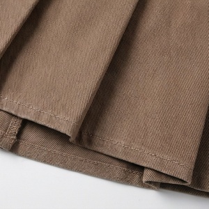 Minifalda Plisada para Mujer, Color Sólido, Cintura Alta, Corte Regular, Tejido de Tela, Cómoda, Estilo para Todas las Temporadas - Product Image 6