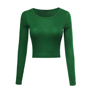 Camiseta sin mangas de algodón peinado para mujer, top corto informal de manga larga, cómodo para hacer ejercicio y correr, para chicas, con diseño estampado - Product Image 4