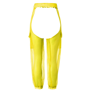 Pantalones Ajustados de Malla Negra para Mujer, Sensuales, de Cintura Alta, Transparentes, Color Sólido, en Oferta - Product Image 3