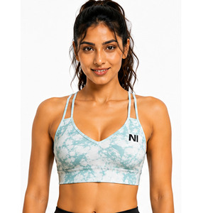 OEM seamless sports bra Scoop neck racerback Zip front medium support Breathable fitness workout wear Nofyan Ind 2026 - Product Image 2