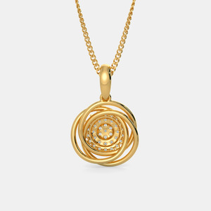 Collar con Colgante de Diamantes Cultivados en Laboratorio en Forma de Espiral Dorada - Product Image 3