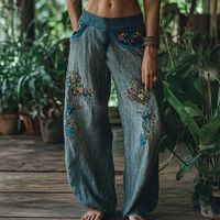 Nuevos Pantalones de Mujer Casuales de Cintura Media Elástica, Elegantes, Sólidos, en 3D, de Lona 100% Algodón, Transpirables, Ecológicos y de Secado Rápido para Otoño