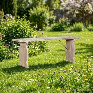 Banco de Madera Reciclada Tallada, Estilo Rústico, para Jardín, Recibidor, Sala de Estar - Product Image 3