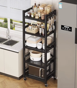 OEM/ODM Vietnam High Quality Mobile Kitchen Storage Cabinet Steel Kitchen Shelf Organizer for Home Furniture Storage - Product Image 2