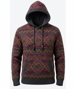 Sweat-shirt à capuche en jersey tricoté épais 500 GSM en coton, coupe oversize à épaules tombantes, style streetwear, coupe classique pour homme - Product Image 2