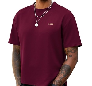 T-shirt pour homme 100% coton, manches courtes, col rond, jersey tricoté, coupe classique, impression de motifs personnalisés, vêtements décontractés - Product Image 1