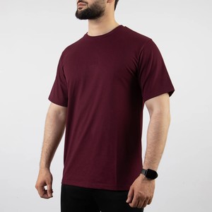 T-shirt décontracté pour homme en coton 100% tricoté, bleu marine uni, col rond, manches raglan, coupe classique, respirant, séchage rapide - Product Image 4