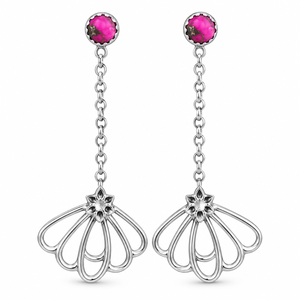 Pendientes Largos de Plata con Turquesa Algodón de Azúcar, Estilo Bohemio Occidental, con Gemas Colgantes, Joyería de Moda para Mujer - Product Image 4