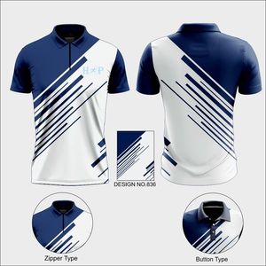 Chemises en polyester tendance, sublimation, motif éclair, polos personnalisés pour hommes à manches courtes, coupe ajustée, design de fête 2026 - Product Image 3