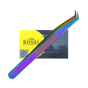 Nouvelle pince à épiler d'extension de cils en acier inoxydable multicolore arc-en-ciel chaud ensembles d'isolation de cueillette à chaud pour une utilisation en beauté - Product Image 1